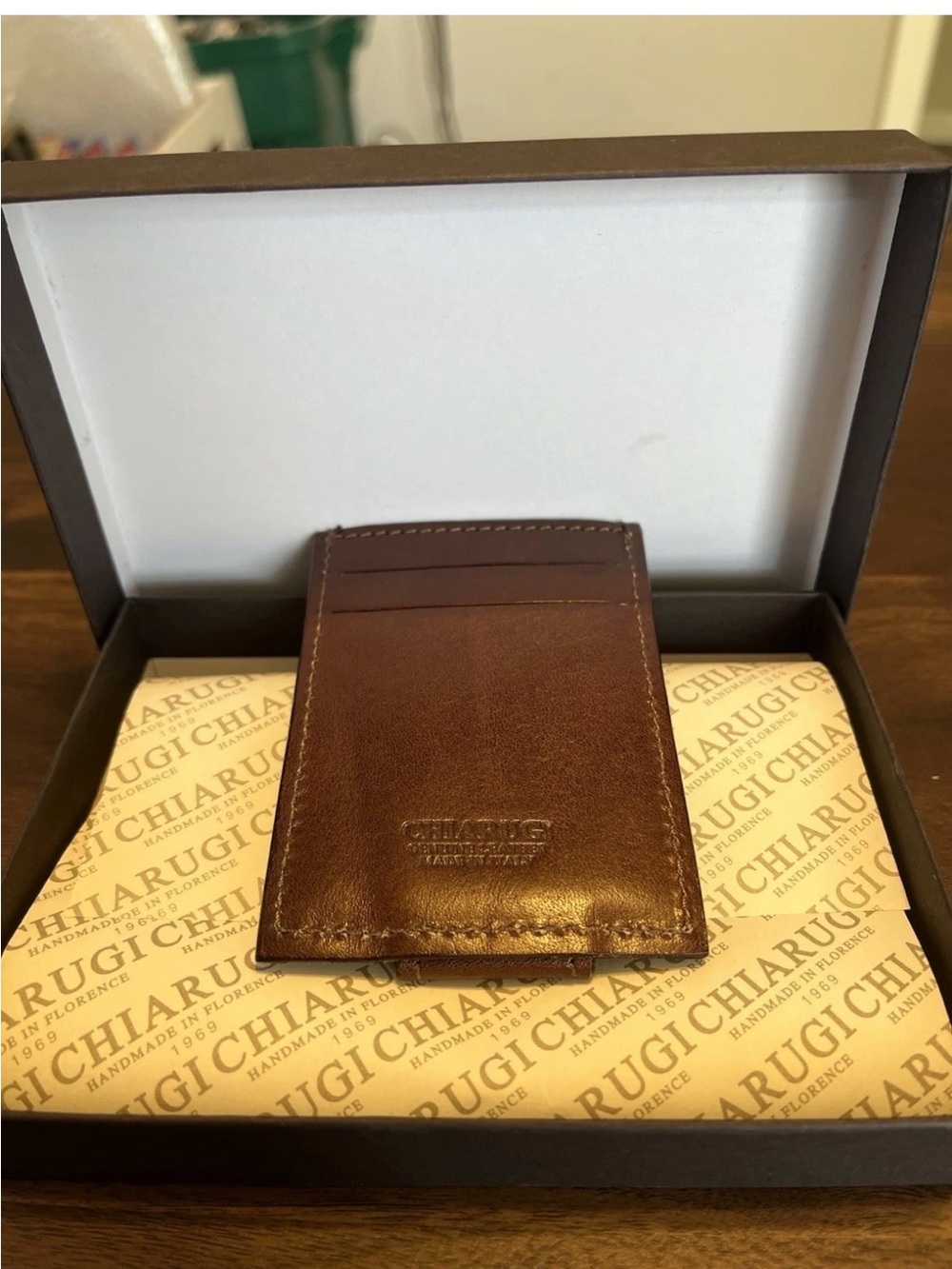 Brown Leather Money Clip - Crafted in Florence - Picture 7 of 11